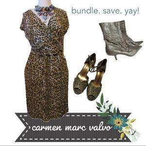 Leopard Animal Print Faux Wrap Dress